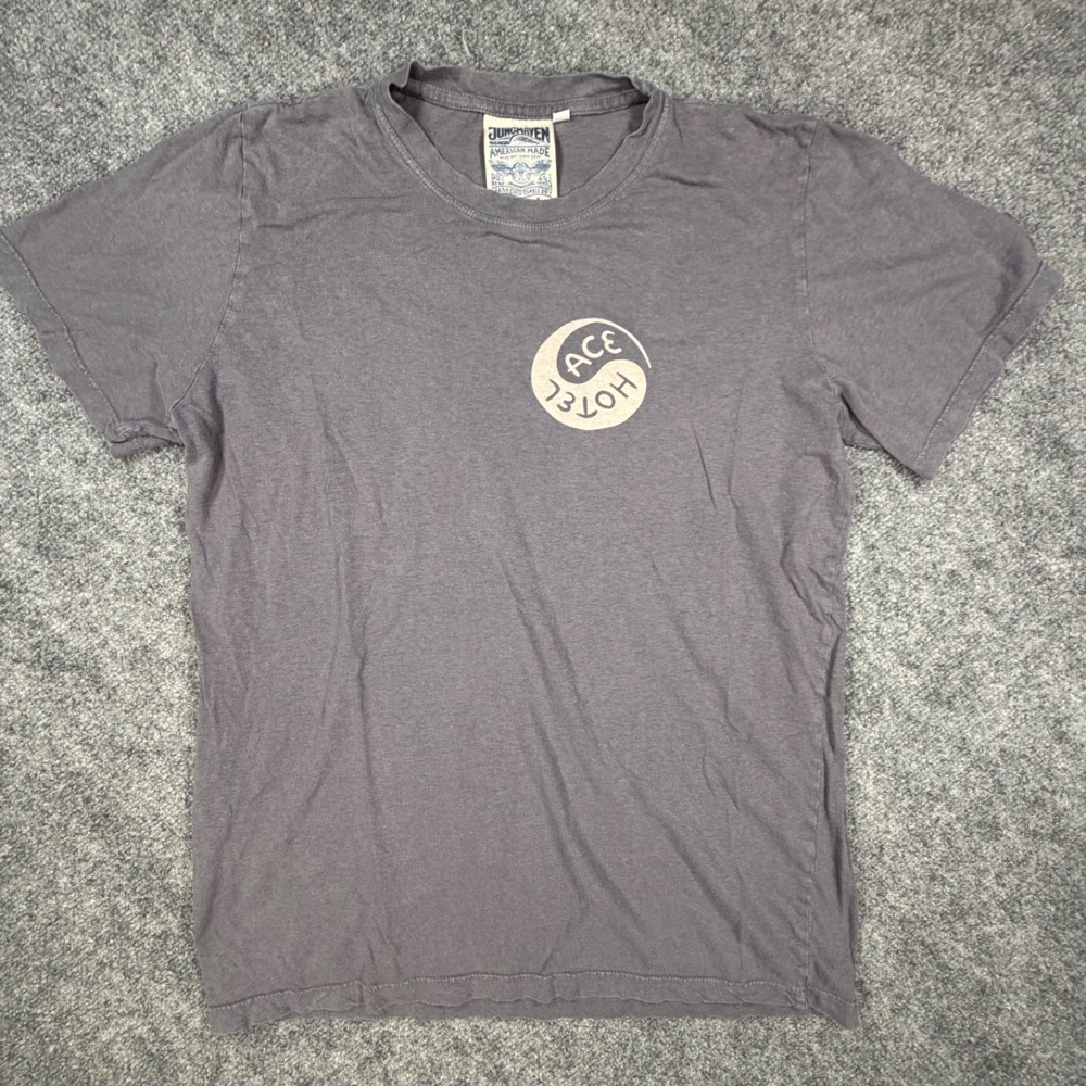 Jungmaven Ace Hotel Hemp Organic Cotton Graphic Tee Gray Mens Large USA Made 741 - Picture 2 of 6
